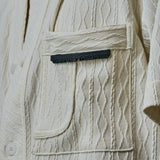 CABLE KNIT SHIRT- BONE