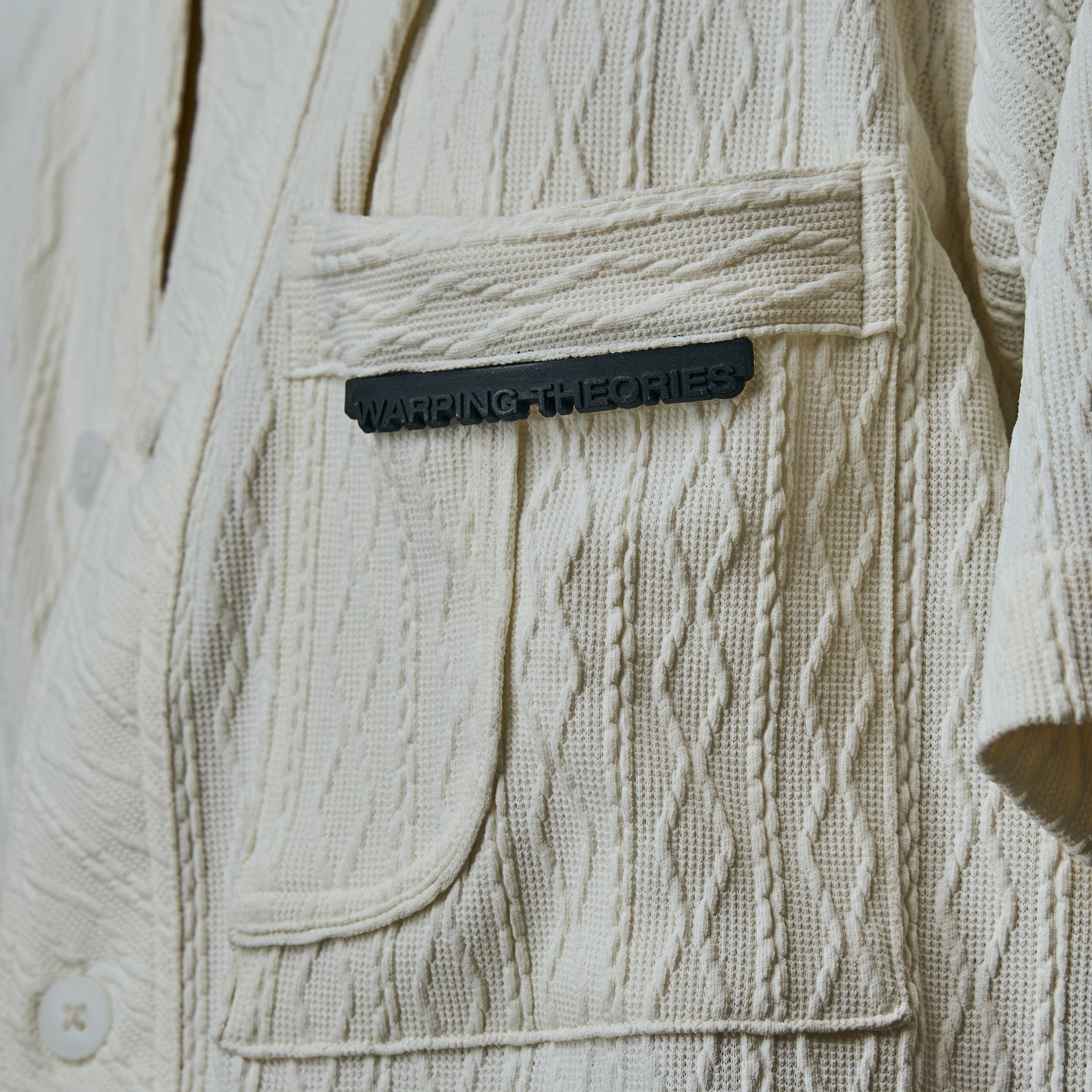 CABLE KNIT SHIRT - BONE
