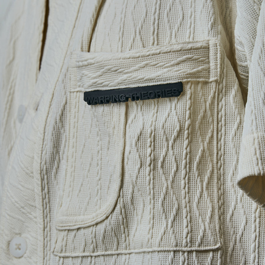 CABLE KNIT SHIRT- BONE