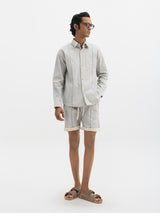 AQUA STRIPED FULL-SLEEVE SHIRT- AQUA