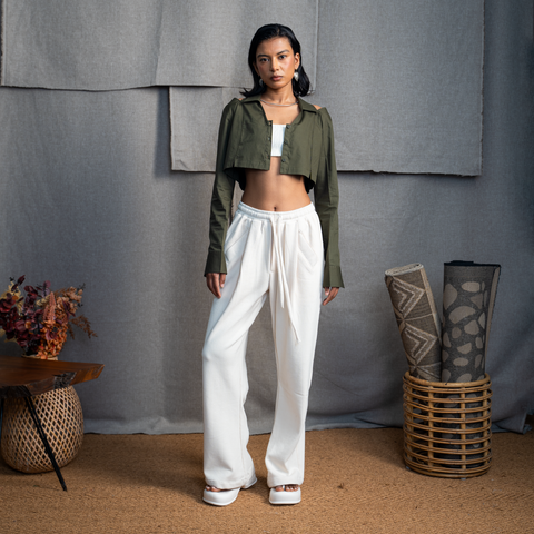 HIGH-LOW SHIRT- MOSS