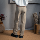 WIDE LEG PANELED PANTS- KHAKI
