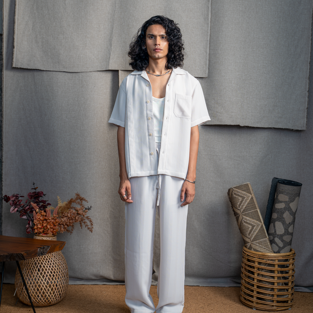 BMW CUBAN COLLAR SHIRT - VANILLA CREAM