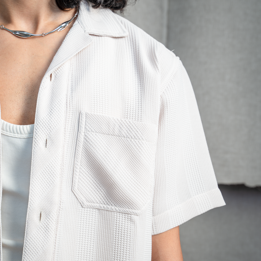 BMW CUBAN COLLAR SHIRT- VANILLA CREAM