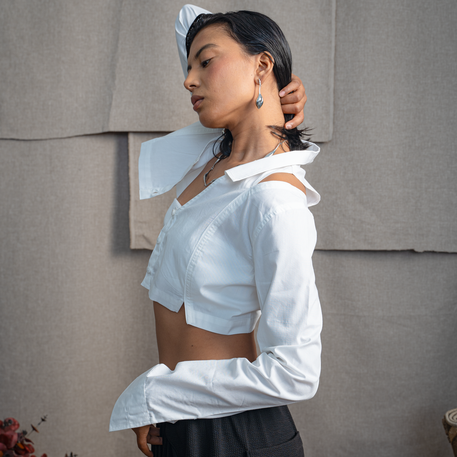 HIGH-LOW SHIRT- SALT