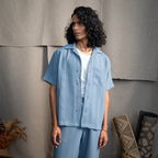 BMW CUBAN COLLAR SHIRT - CLUB BLUE