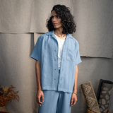 BMW CUBAN COLLAR SHIRT- CLUB BLUE