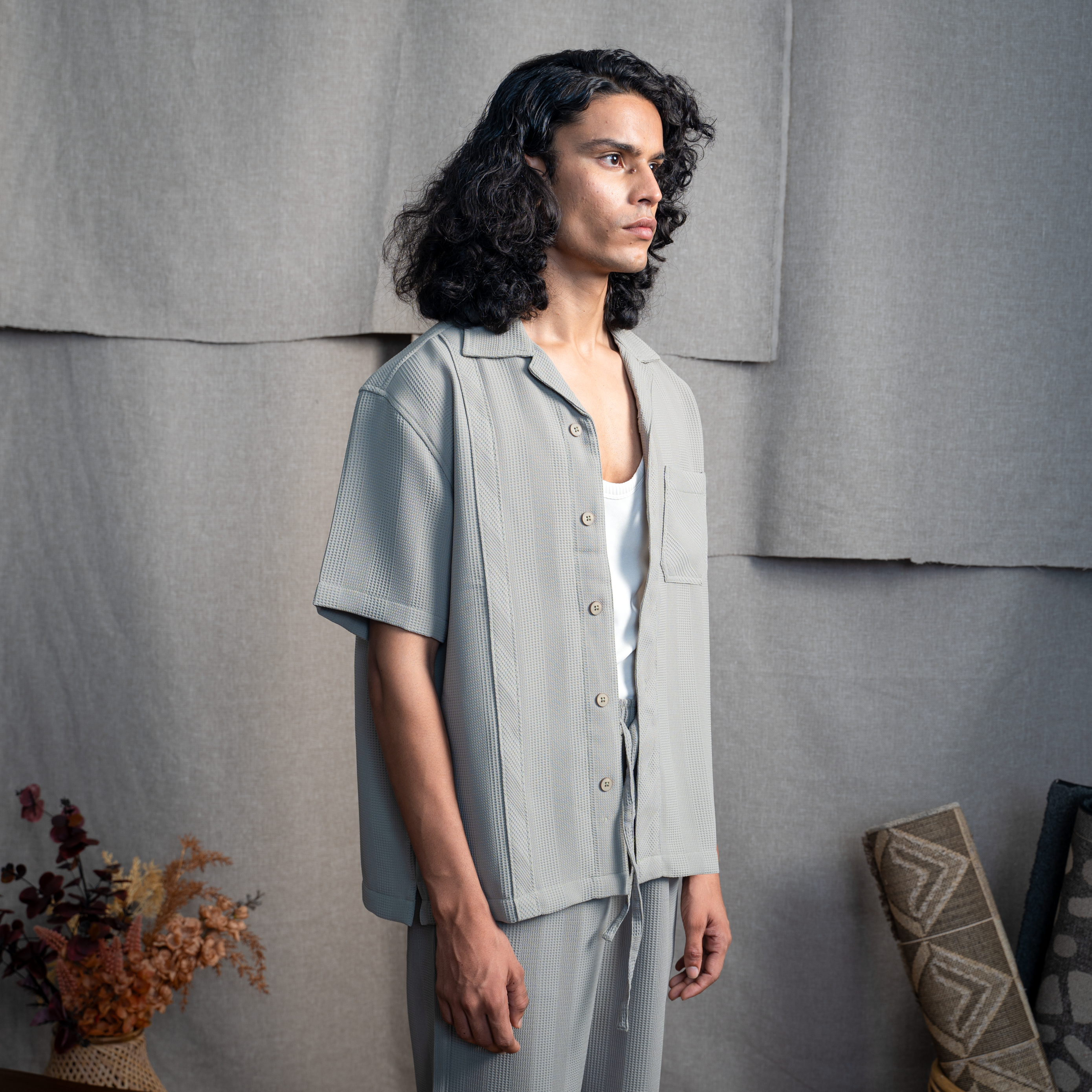 BMW CUBAN COLLAR SHIRT - MINT SAGE