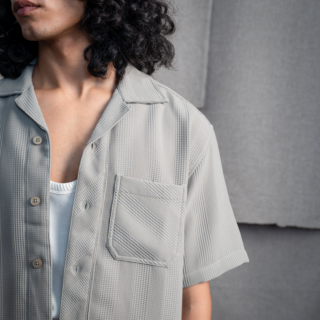 BMW CUBAN COLLAR SHIRT - MINT SAGE