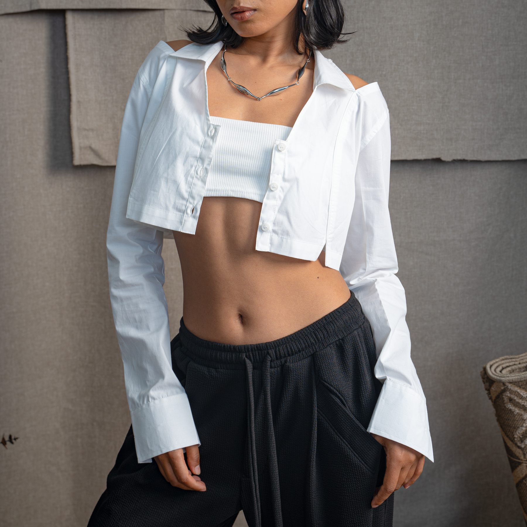 HIGH-LOW SHIRT- SALT