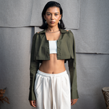HIGH-LOW SHIRT- MOSS