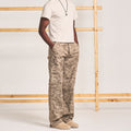 STRAIGHT LEG CARGO PANTS - CAMO BROWN
