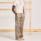STRAIGHT LEG CARGO PANTS - CAMO BROWN