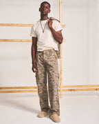 STRAIGHT LEG CARGO PANTS - CAMO BROWN