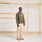 SPREAD COLLAR SHIRT JACKET - CAMO GREEN