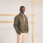 SPREAD COLLAR SHIRT JACKET - CAMO GREEN
