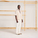BLOCKED CROSS STITCH SHIRT- OAT