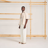 CABLE KNIT TROUSERS-BONE