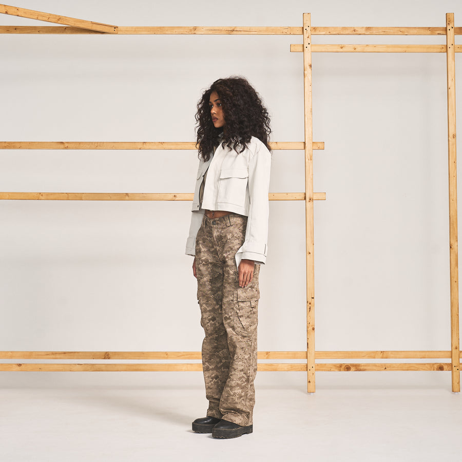 CROPPED FIELD JACKET- SWAN