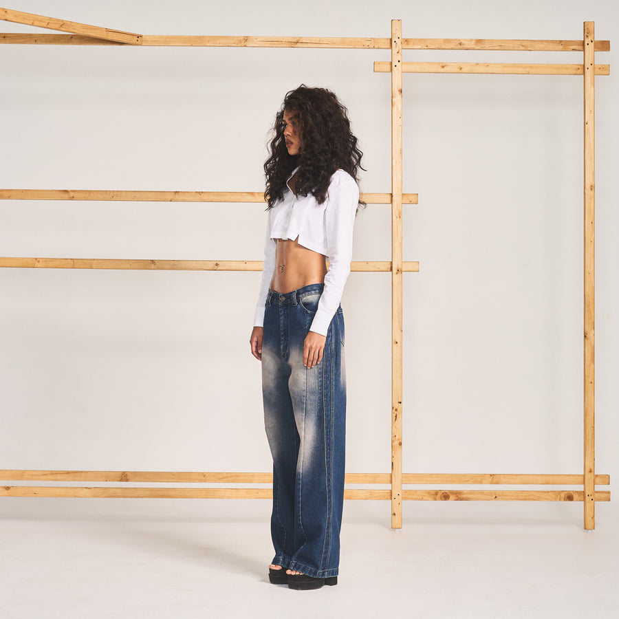 SPOT WASH JEANS- MARINE