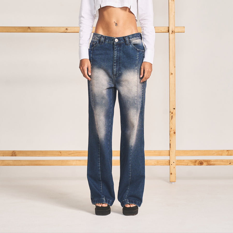 SPOT WASH JEANS- MARINE
