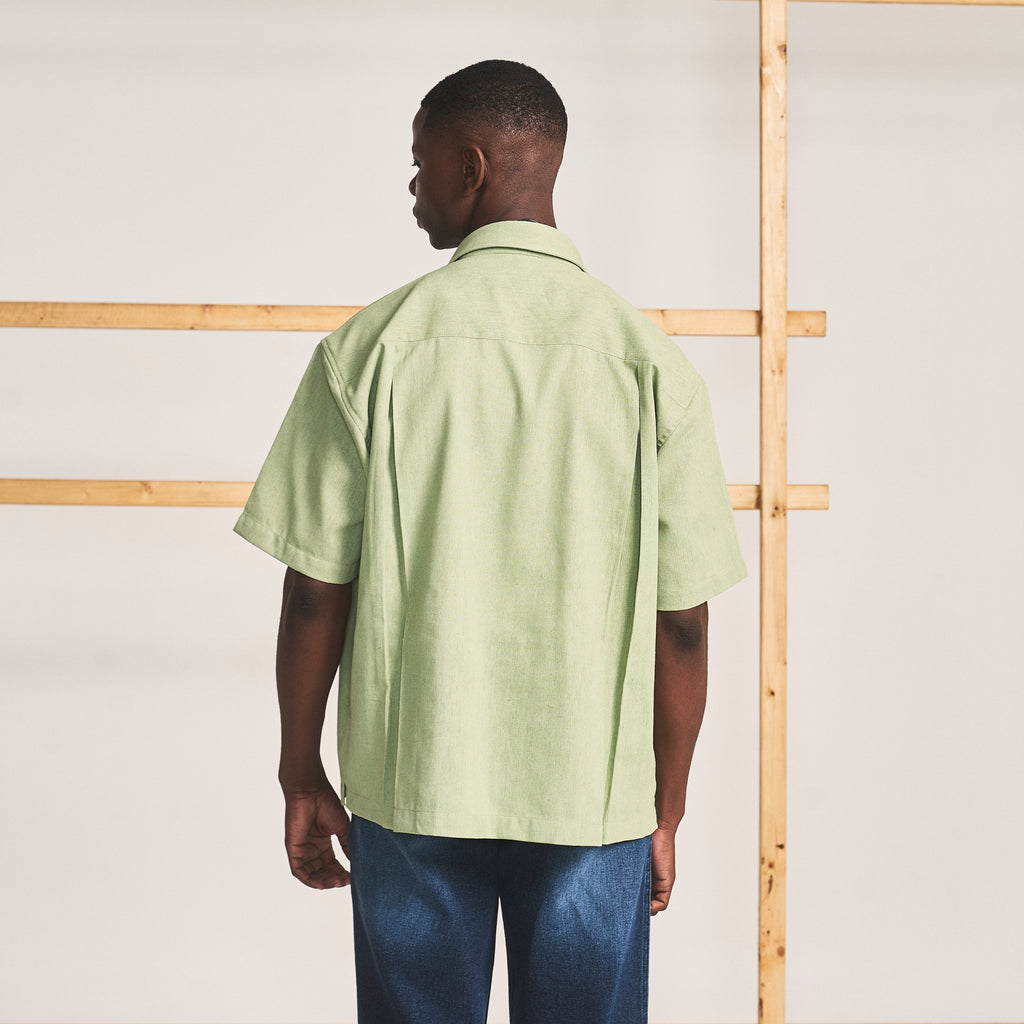 RUNNING CROSS STITCH SHIRT - PISTACHIO