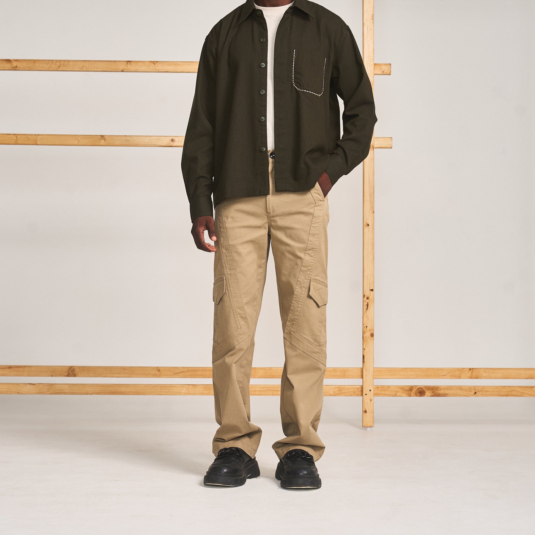 OUT SEAM PANEL CARGO- KHAKI