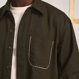 TACKED POCKET SHIRT- OLIVE