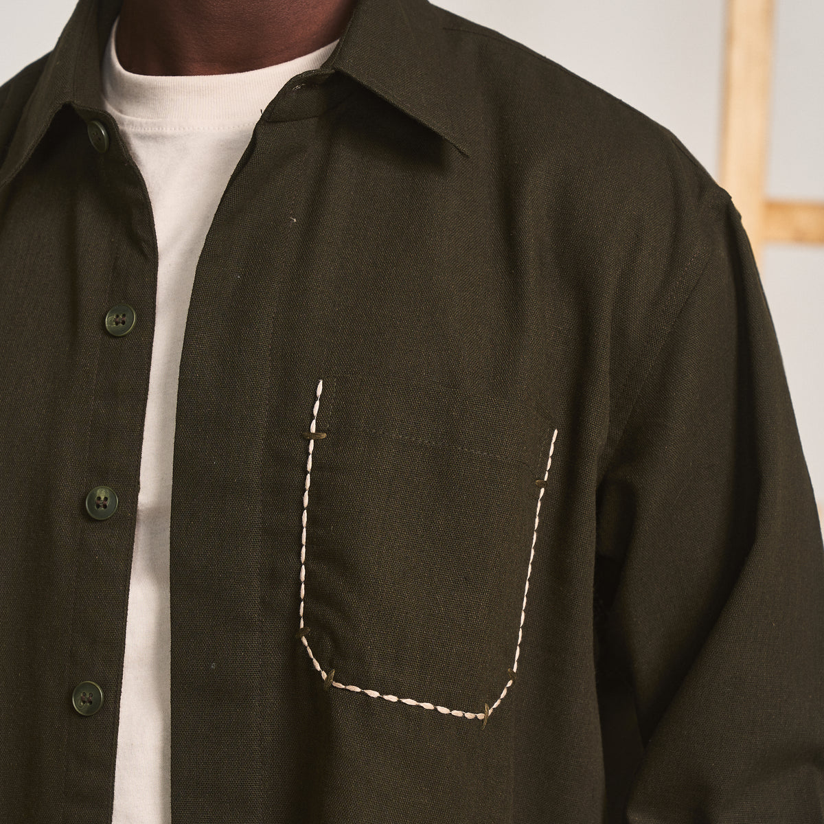 TACKED POCKET SHIRT - OLIVE