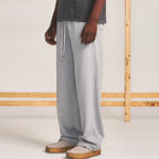 CABLE KNIT TROUSERS - FROZEN GREY