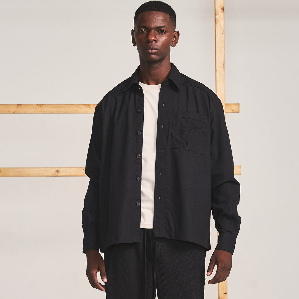CUT POCKET SHIRT - TRUFFLE