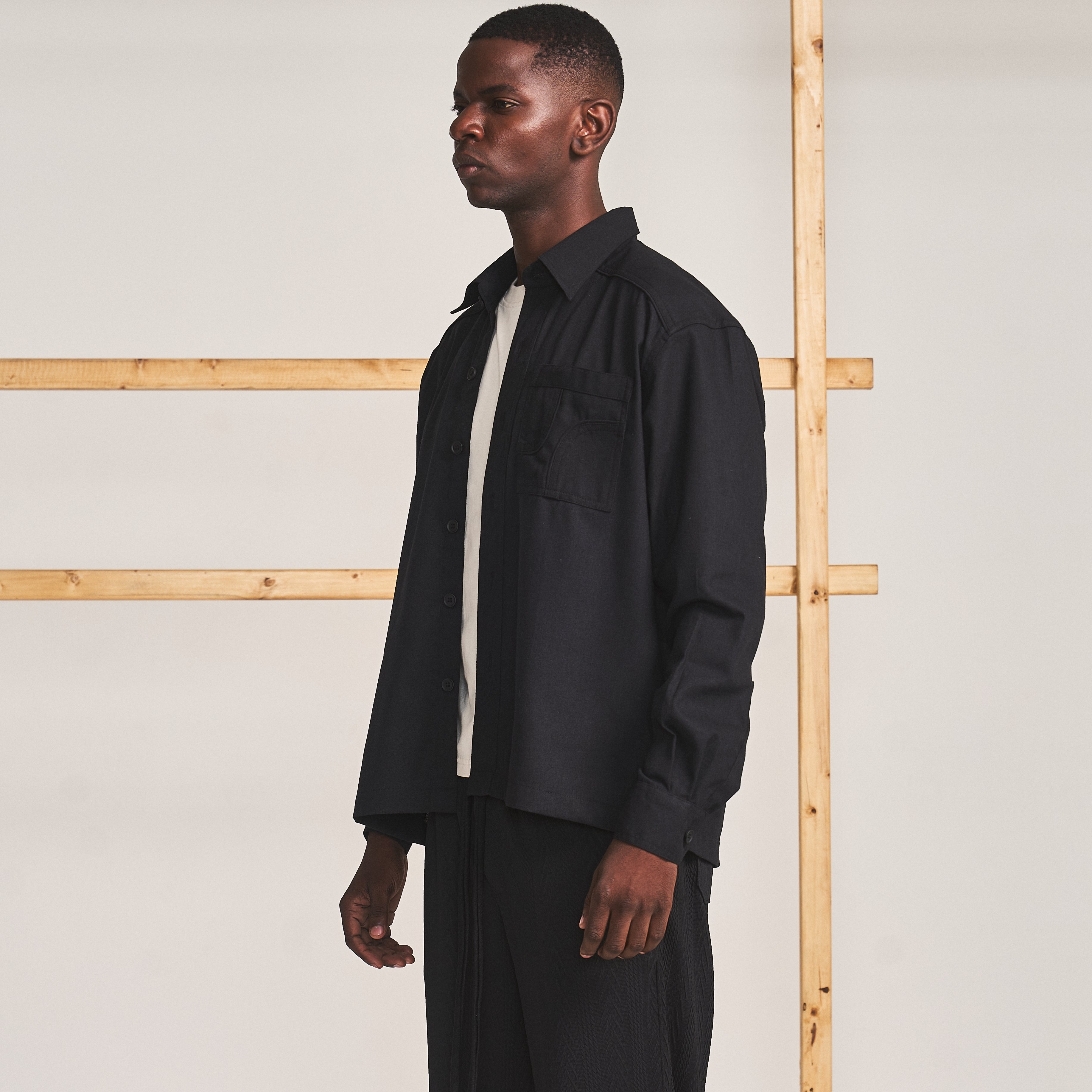 CUT POCKET SHIRT - TRUFFLE
