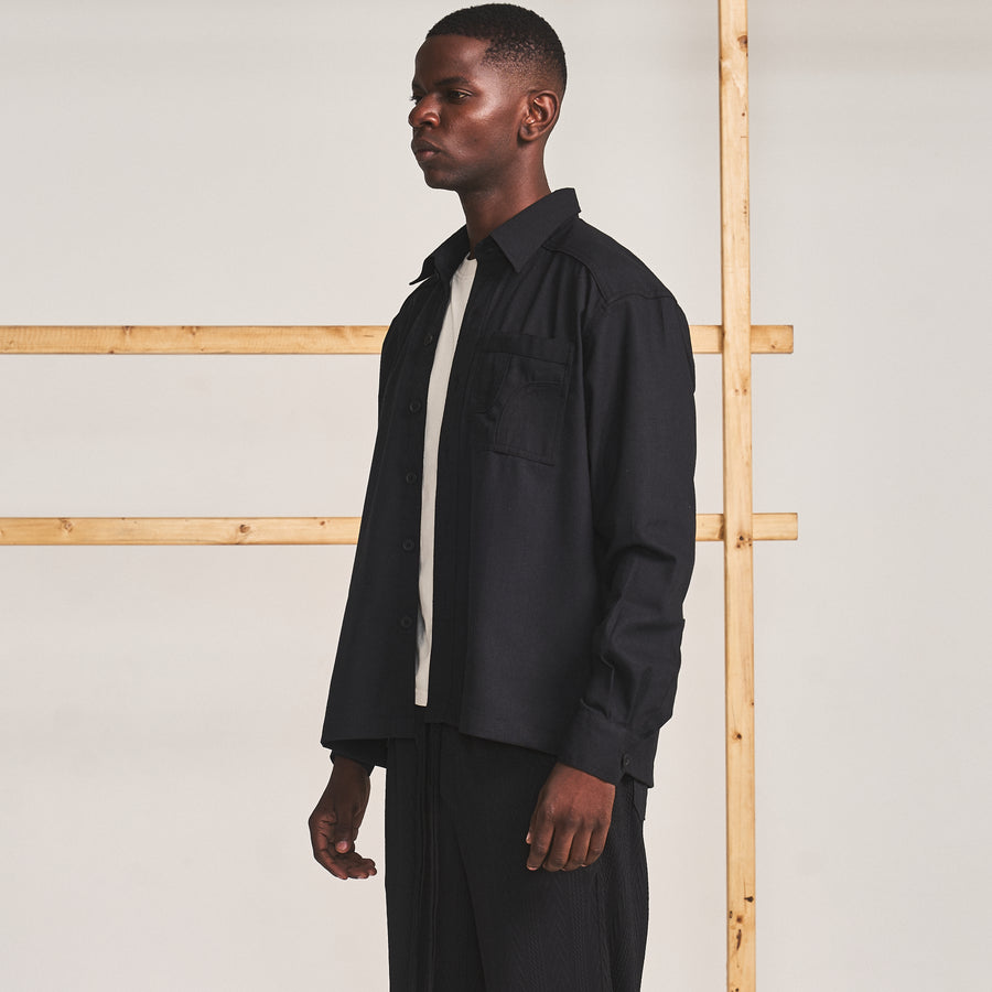 CUT POCKET SHIRT- TRUFFLE