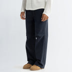 KNEE DART COTTON PANTS - NAVY