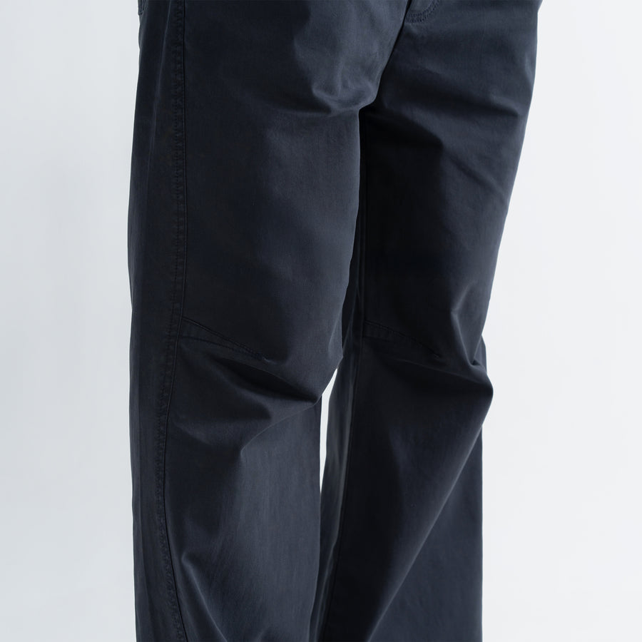 KNEE DART COTTON PANTS - NAVY