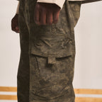 STRAIGHT LEG CARGO PANTS - CAMO GREEN