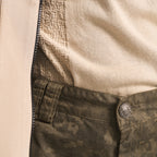 STRAIGHT LEG CARGO PANTS - CAMO GREEN