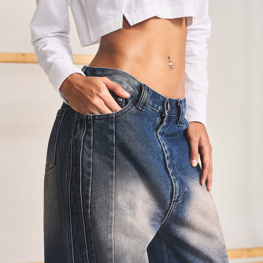 SPOT WASH JEANS- MARINE