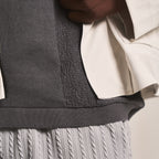CABLE KNIT TROUSERS - FROZEN GREY