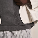 CABLE KNIT TROUSERS- FROZEN GREY