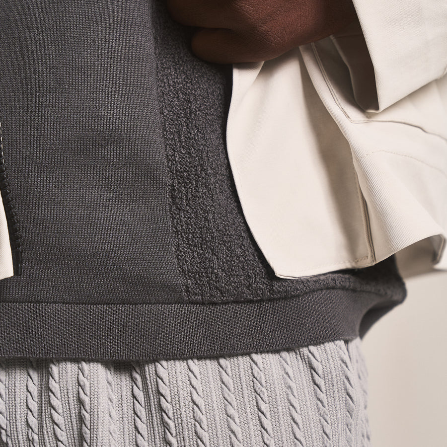 CABLE KNIT TROUSERS- FROZEN GREY