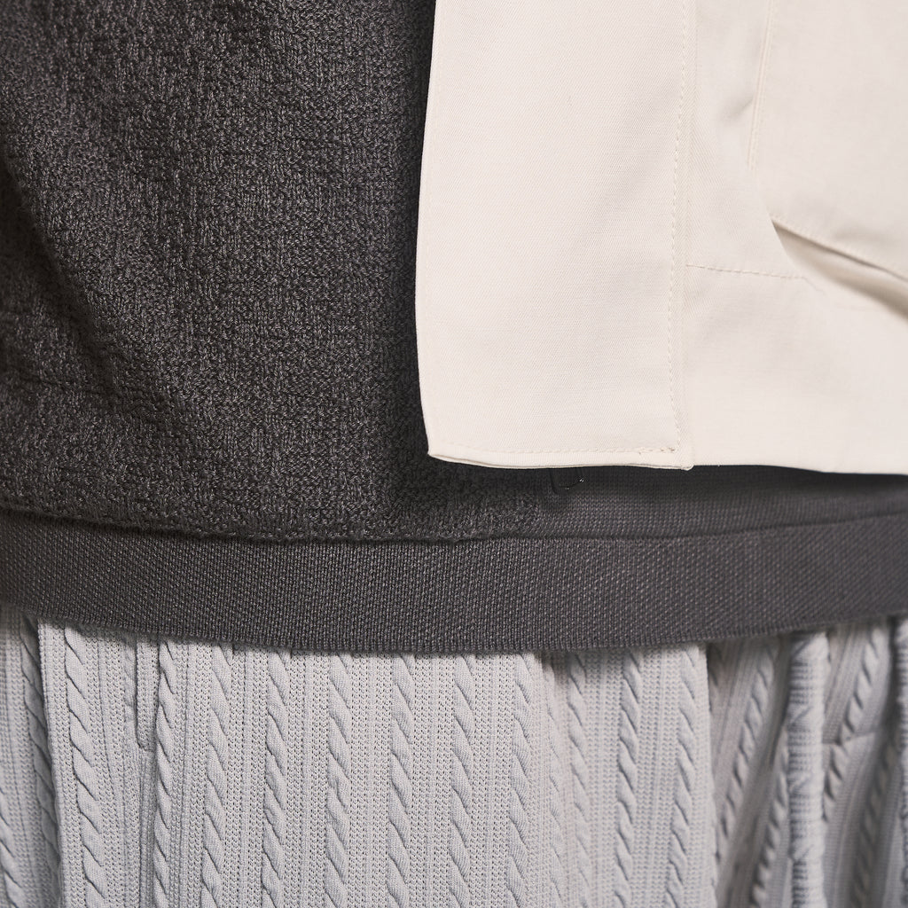TEXTURED KNIT T-SHIRT - GRANITE