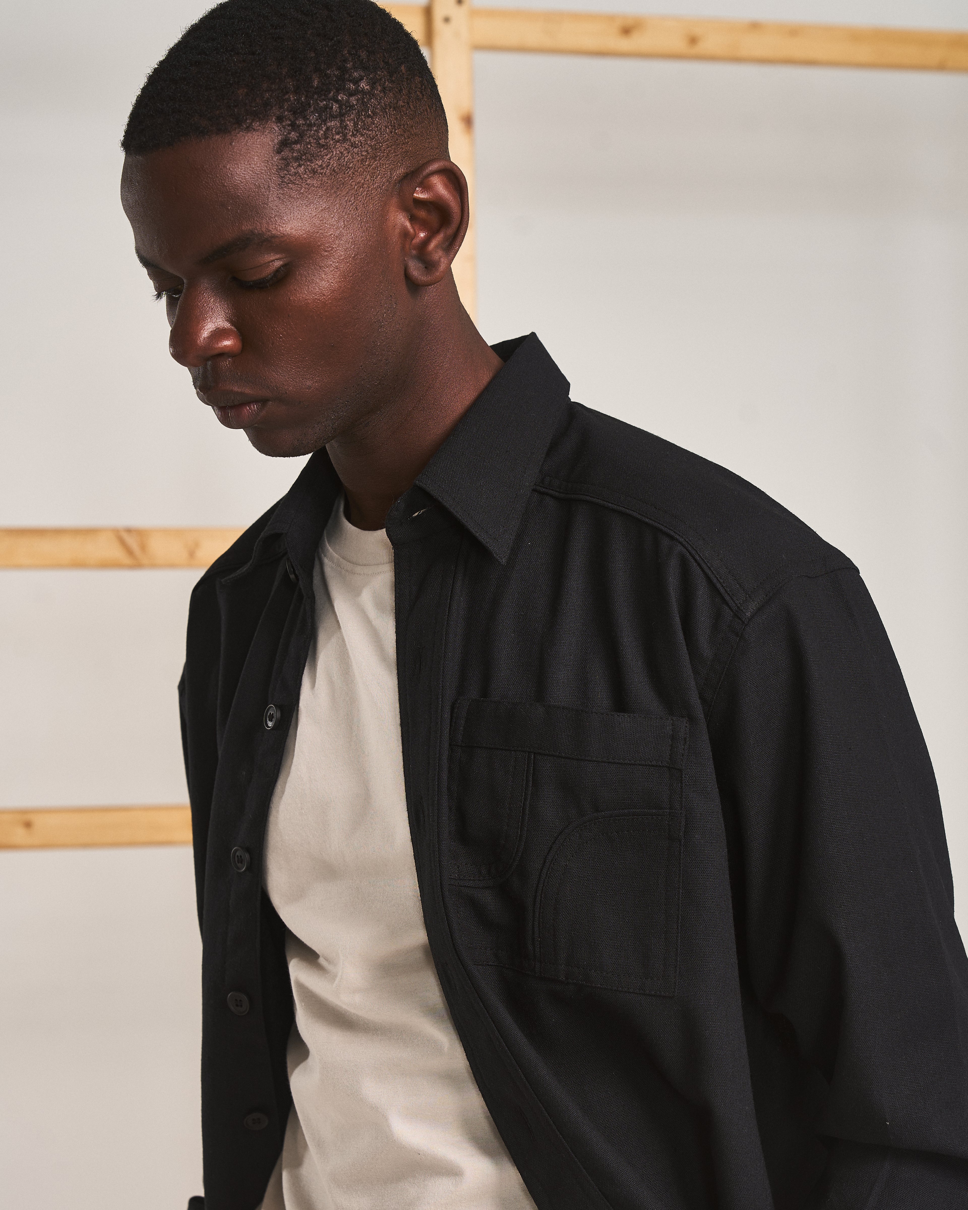 CUT POCKET SHIRT - TRUFFLE