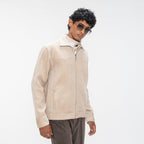 BRUSHED HERRINGBONE JACKET - CREAM