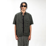 FRAYED COTTON SHIRT - DEEP GREEN