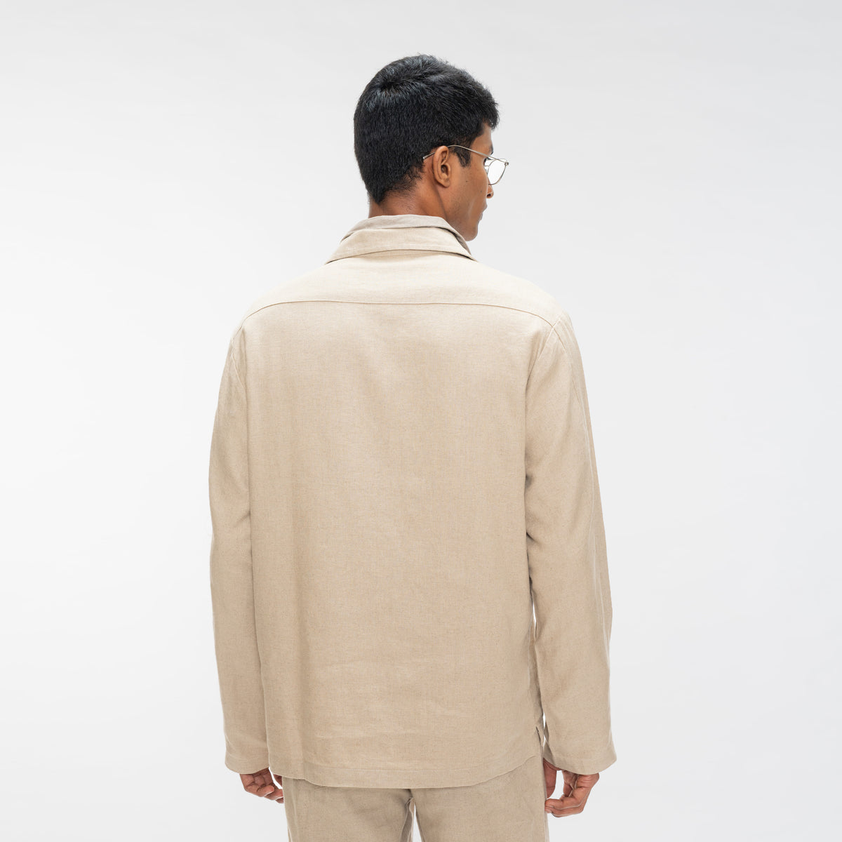 COTTON LINEN JACKET - BEIGE