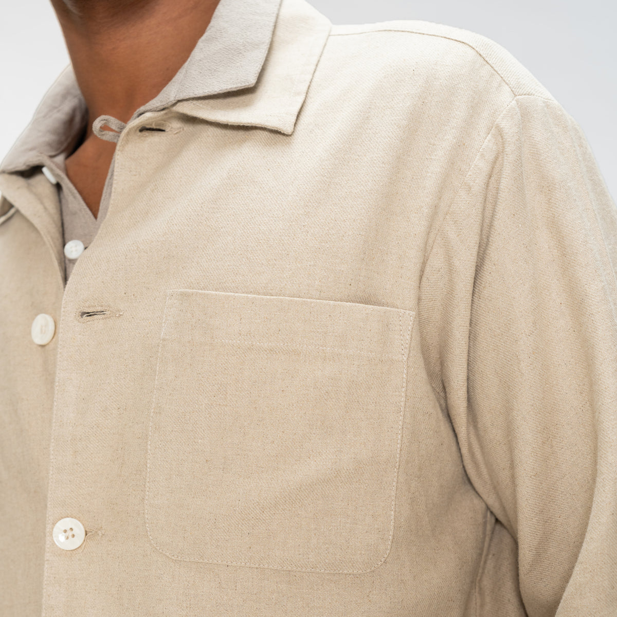 COTTON LINEN JACKET - BEIGE