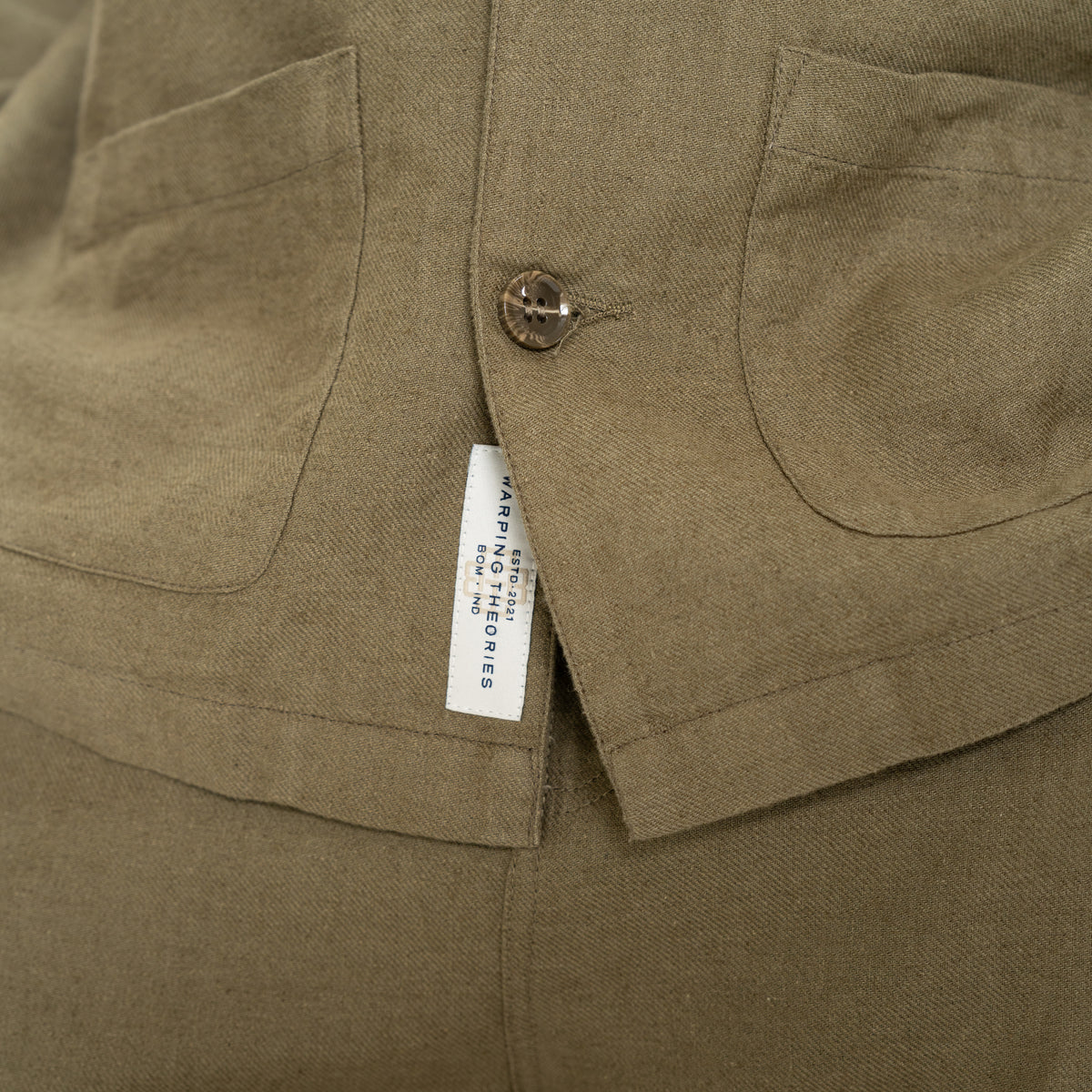 COTTON LINEN JACKET - OLIVE