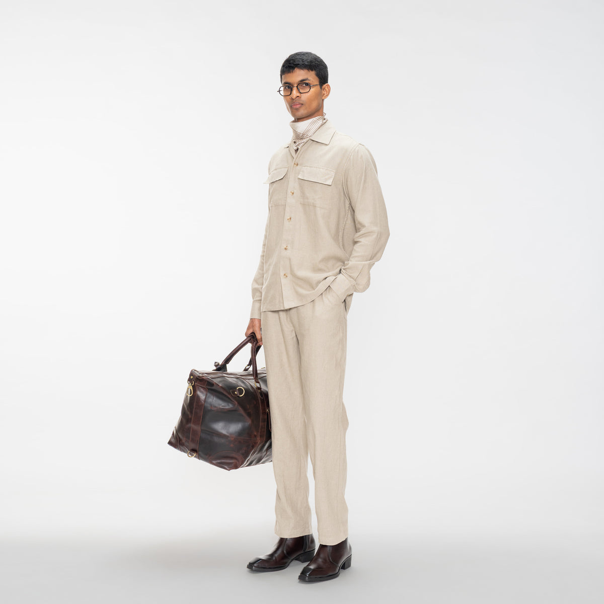COTTON LINEN SHIRT - NATURAL