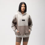 OBLIQUE COLOR BLOCK HOODIE - COOKIES AND CREAM -2